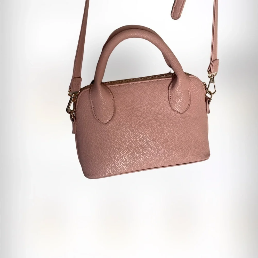 BEBE dusty pink satchel stamped crossbody bag